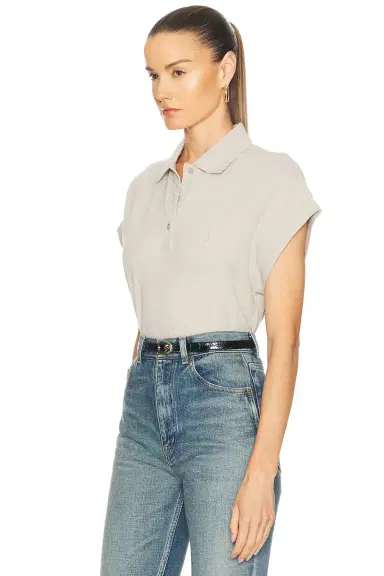 Saint Laurent Short Sleeve Polo Top | Thumbnail 2 Saint Laurent Short Sleeve Polo Top | Thumbnail 2