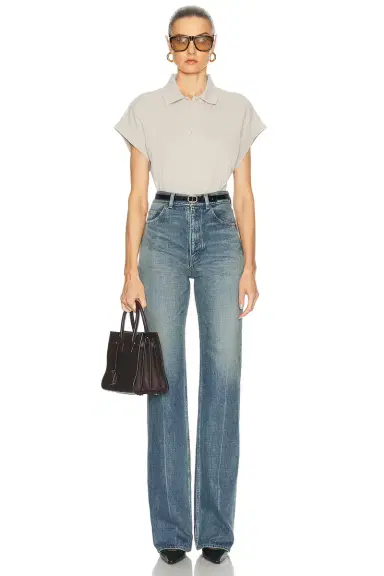 Saint Laurent Short Sleeve Polo Top | Thumbnail 4 Saint Laurent Short Sleeve Polo Top | Thumbnail 4