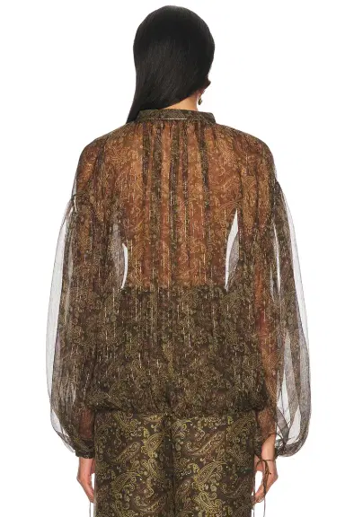 Saint Laurent Tie Neck Blouse | Thumbnail 4 Saint Laurent Tie Neck Blouse | Thumbnail 4
