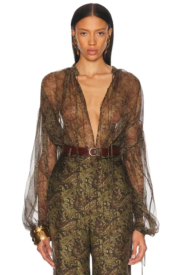 Saint Laurent Tie Neck Blouse