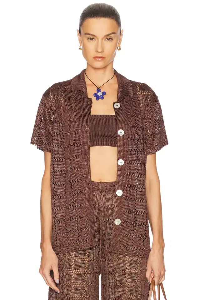 Calle Del Mar Short Sleeve Patchwork Shirt