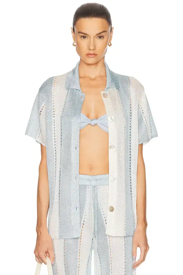Calle Del Mar Cabana Stripe Short Sleeve Shirt