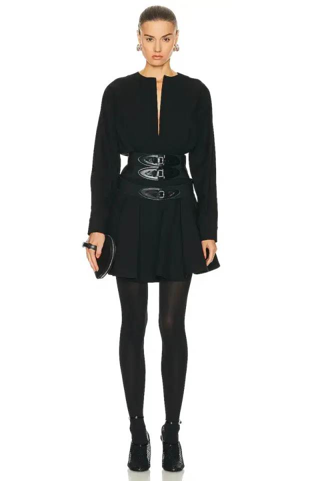 Long Sleeve Buckle Dress