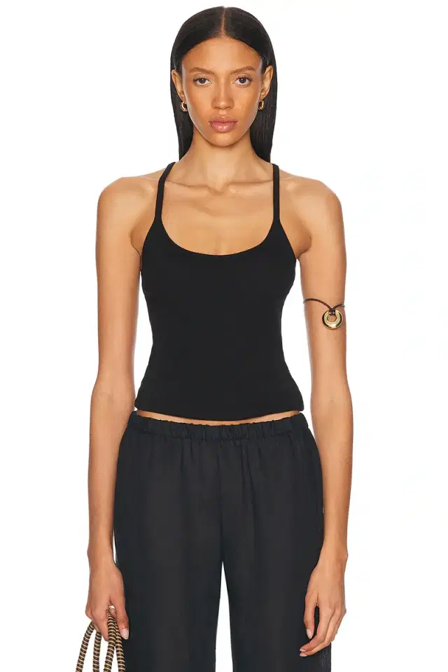 Enza Costa Cotton Rib U Tank Top