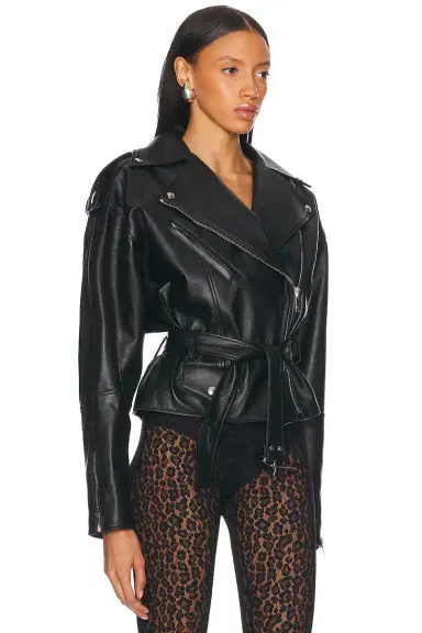 Alexandre Vauthier Leather Biker Jacket | Thumbnail 2
