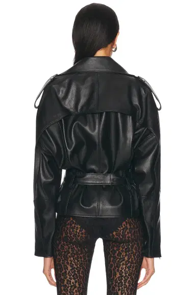 Alexandre Vauthier Leather Biker Jacket | Thumbnail 3