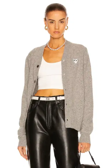 COMME des GARCONS PLAY White Heart Cardigan | Thumbnail 1 COMME des GARCONS PLAY White Heart Cardigan | Thumbnail 1