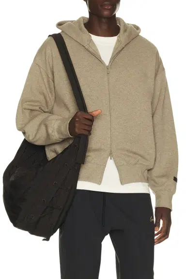 Fear of God Essentials Classic Fit Fleece Zip Up Hoodie | Thumbnail 4