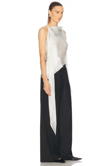Grace Ling Silk Satin Chiffon Bias Scarf Top | Thumbnail 2 Grace Ling Silk Satin Chiffon Bias Scarf Top | Thumbnail 2