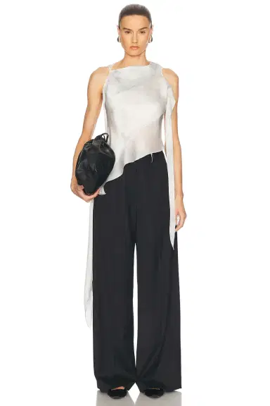 Grace Ling Silk Satin Chiffon Bias Scarf Top | Thumbnail 1 Grace Ling Silk Satin Chiffon Bias Scarf Top | Thumbnail 1