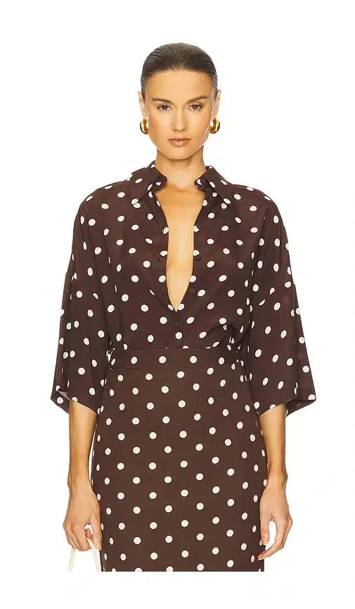 Hemant & Nandita Oversized Polka Dot Shirt