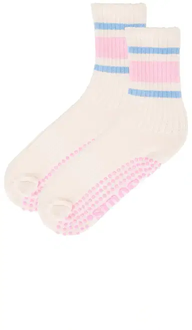 Souls. Pink Retro Grip Socks | Thumbnail 2