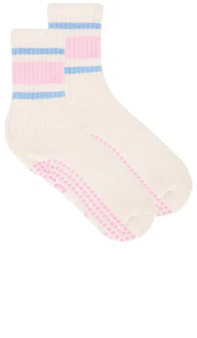 Souls. Pink Retro Grip Socks | Thumbnail 1