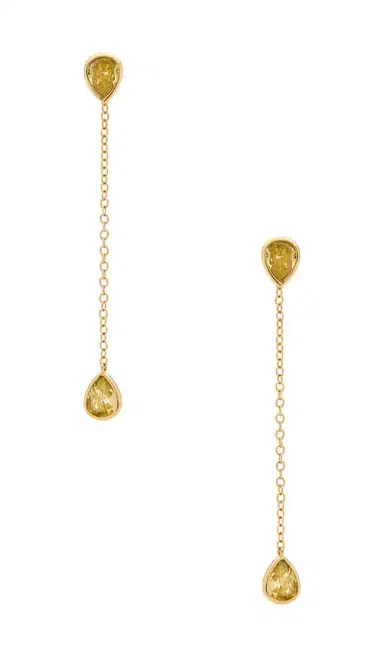 Ettika Radiant Gem Linear Chain Drop Earrings | Thumbnail 1