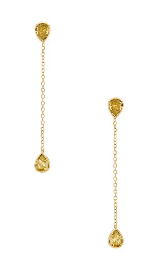 Radiant Gem Linear Chain Drop Earrings