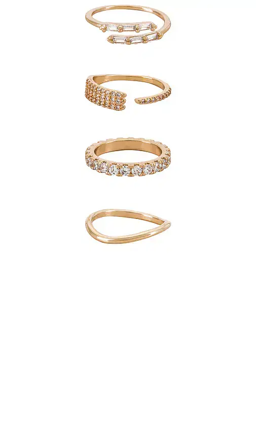 Ettika Crystal Embellished Ring Set