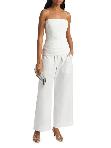 Simkhai Women's Arden Wide-Leg Pants - White - Size XS | Thumbnail 2 Simkhai Women's Arden Wide-Leg Pants - White - Size XS | Thumbnail 2