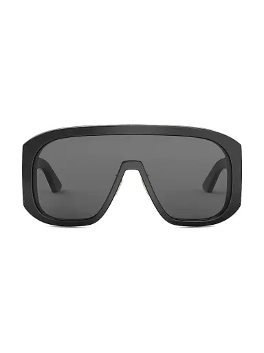 Dior Women's Diorgraphique M2U 134MM Shield Sunglasses - Shiny Black Smoke | Thumbnail 2 Dior Women's Diorgraphique M2U 134MM Shield Sunglasses - Shiny Black Smoke | Thumbnail 2