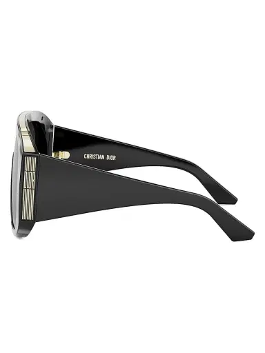 Dior Women's Diorgraphique M2U 134MM Shield Sunglasses - Shiny Black Smoke | Thumbnail 3 Dior Women's Diorgraphique M2U 134MM Shield Sunglasses - Shiny Black Smoke | Thumbnail 3