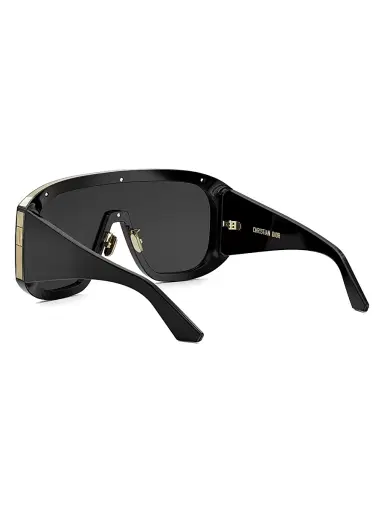 Dior Women's Diorgraphique M2U 134MM Shield Sunglasses - Shiny Black Smoke | Thumbnail 4 Dior Women's Diorgraphique M2U 134MM Shield Sunglasses - Shiny Black Smoke | Thumbnail 4