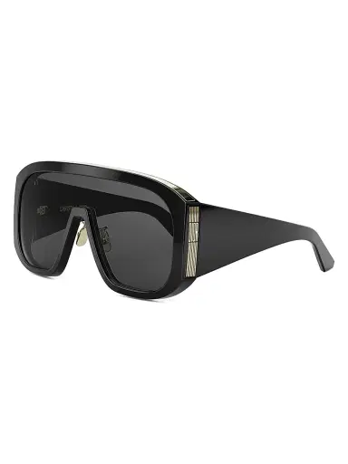 Dior Women's Diorgraphique M2U 134MM Shield Sunglasses - Shiny Black Smoke | Thumbnail 1 Dior Women's Diorgraphique M2U 134MM Shield Sunglasses - Shiny Black Smoke | Thumbnail 1