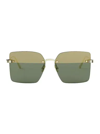 Dior Women's C S3U 60MM Square Sunglasses - Shiny Gold Green | Thumbnail 2