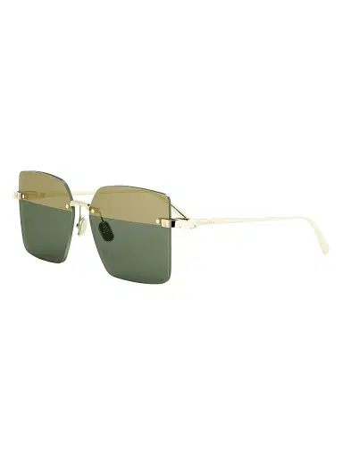 Dior Women's C S3U 60MM Square Sunglasses - Shiny Gold Green | Thumbnail 1