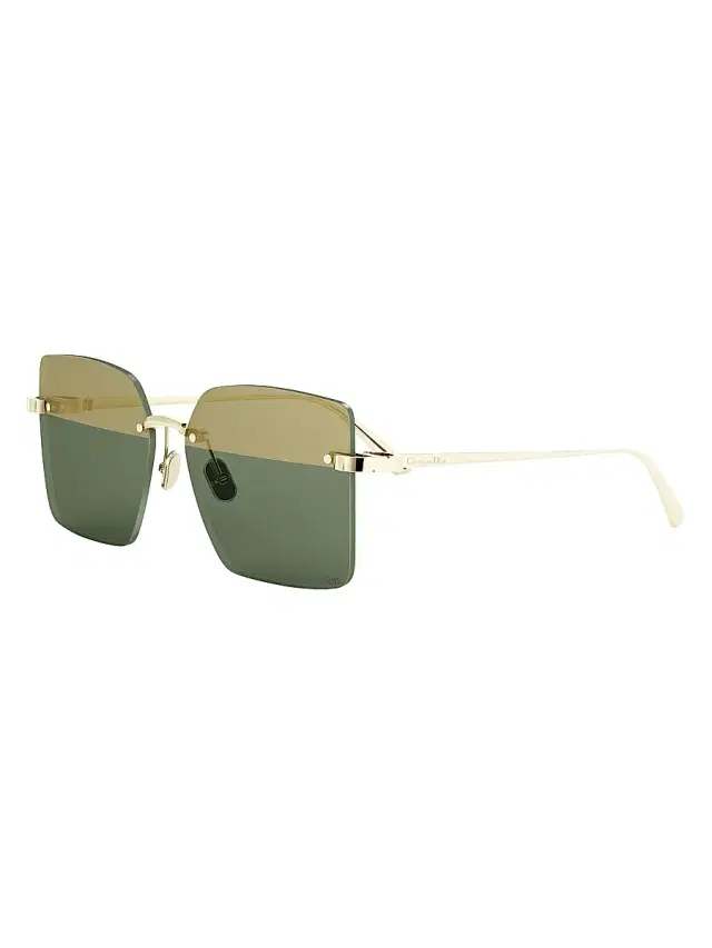 Dior Women's C S3U 60MM Square Sunglasses - Shiny Gold Green
