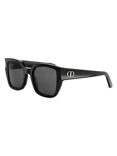 Dior Women's Glow S1I 53MM Square Sunglasses - Shiny Black Smoke | Thumbnail 1 Dior Women's Glow S1I 53MM Square Sunglasses - Shiny Black Smoke | Thumbnail 1