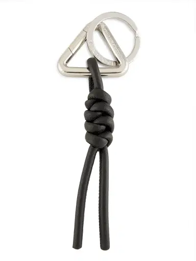 Bottega Veneta Men's Leather Triangle Key Ring - Androise Silver | Thumbnail 2 Bottega Veneta Men's Leather Triangle Key Ring - Androise Silver | Thumbnail 2