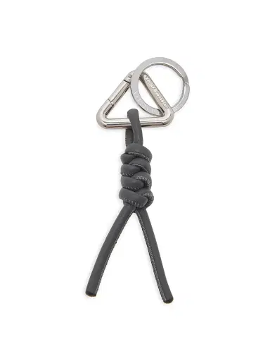Bottega Veneta Men's Leather Triangle Key Ring - Androise Silver | Thumbnail 1 Bottega Veneta Men's Leather Triangle Key Ring - Androise Silver | Thumbnail 1