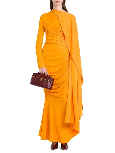 Bottega Veneta Women's Draped Cape-Sleeve Gown | Thumbnail 2