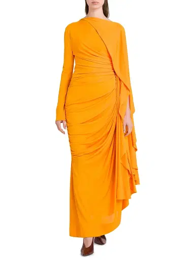 Bottega Veneta Women's Draped Cape-Sleeve Gown | Thumbnail 3