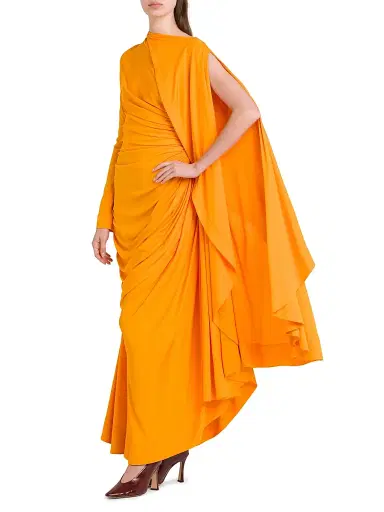 Bottega Veneta Women's Draped Cape-Sleeve Gown | Thumbnail 4