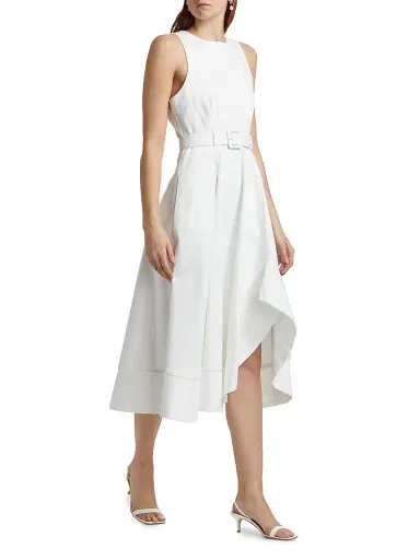 Cinq à Sept Women's Zelda Belted Midi-Dress - White - Size 16 | Thumbnail 2