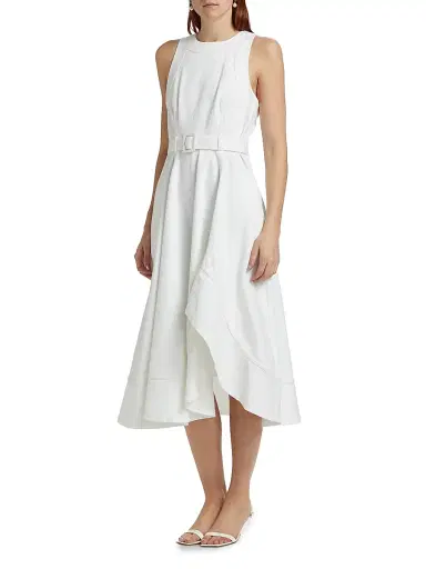 Cinq à Sept Women's Zelda Belted Midi-Dress - White - Size 16 | Thumbnail 4