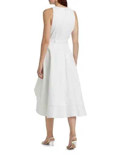 Cinq à Sept Women's Zelda Belted Midi-Dress - White - Size 16 | Thumbnail 5
