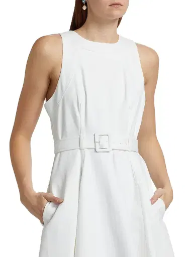 Cinq à Sept Women's Zelda Belted Midi-Dress - White - Size 16 | Thumbnail 6
