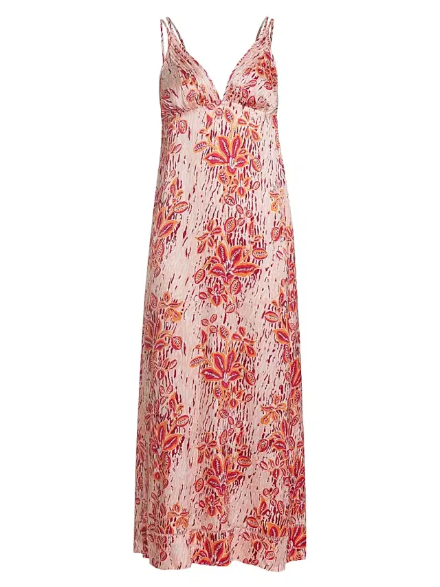 Poupette St Barth Women's Cassandra Floral Printed Maxi Dress - Pink Exotic Forest