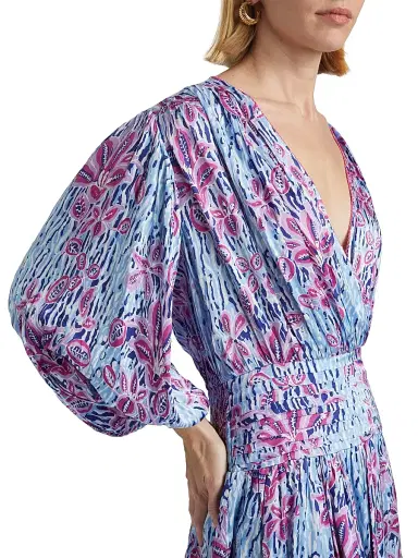 Poupette St Barth Women's Colleen Printed Smocked Waist Minidress | Thumbnail 6
