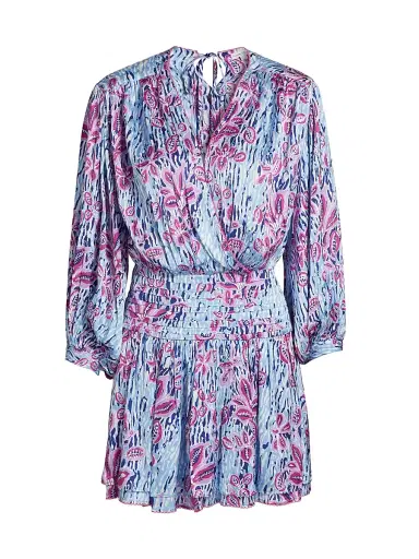 Poupette St Barth Women's Colleen Printed Smocked Waist Minidress | Thumbnail 1