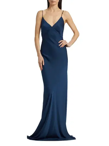 Ramy Brook Women's Elena Embellished Maxi Slipdress - Spring Navy | Thumbnail 2