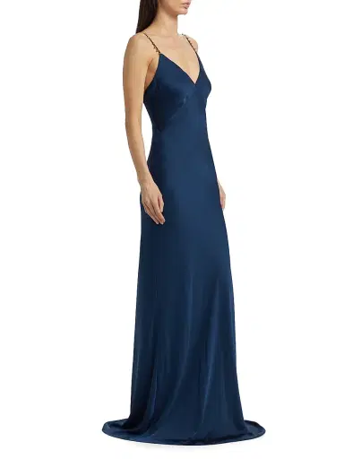 Ramy Brook Women's Elena Embellished Maxi Slipdress - Spring Navy | Thumbnail 4