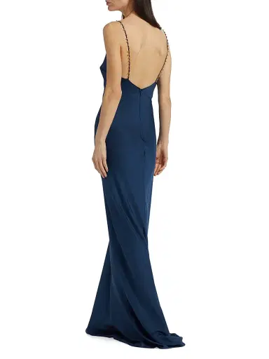 Ramy Brook Women's Elena Embellished Maxi Slipdress - Spring Navy | Thumbnail 5