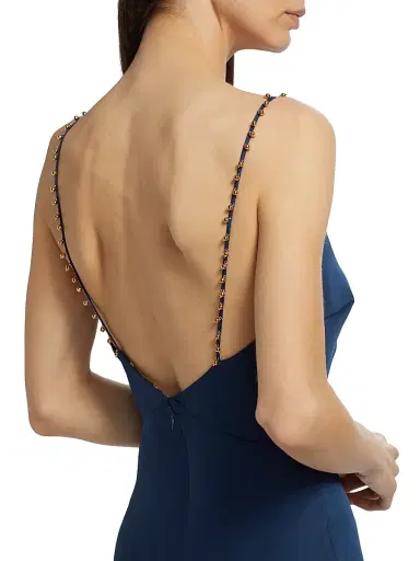 Ramy Brook Women's Elena Embellished Maxi Slipdress - Spring Navy | Thumbnail 6
