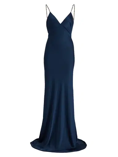 Ramy Brook Women's Elena Embellished Maxi Slipdress - Spring Navy | Thumbnail 1