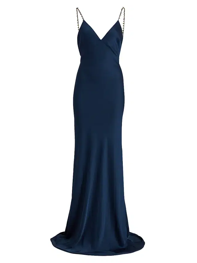 Ramy Brook Women's Elena Embellished Maxi Slipdress - Spring Navy