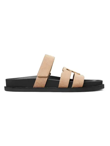 Tory Burch Women's Ines Sport Suede Sandals - Malva Perfect Black - Size 9.5 | Thumbnail 1