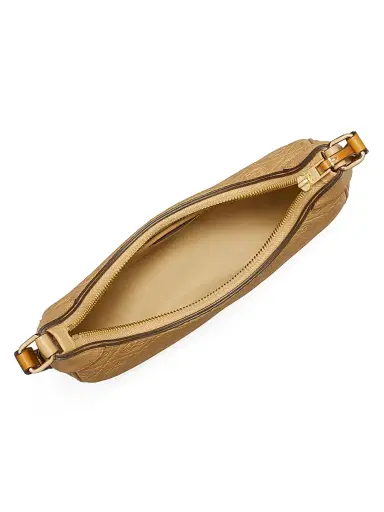 Tory Burch Women's T Monogram Pebble Leather Shoulder Bag - Biscotti | Thumbnail 2