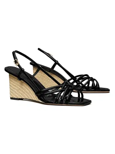 Tory Burch Women's Multi Strap 75MM Wedge Sandals - Perfect Black | Thumbnail 2